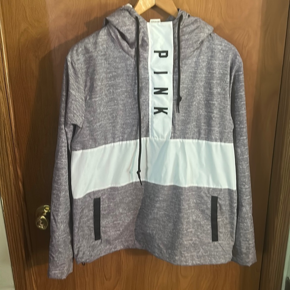 PINK - Victoria's Secret light hooded windbreaker jacket size XS